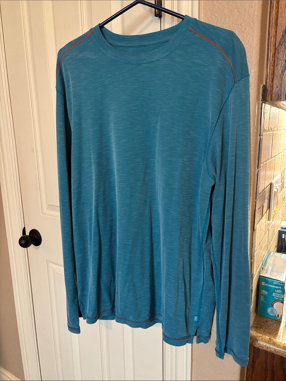 Men's Long Sleeve Crewneck Shirt in Teal - Classic Everyday Tee